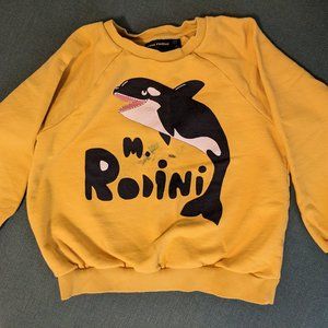 Mini Rodini Yellow Orca Organic Cotton SweatShirt 8-9 Years
